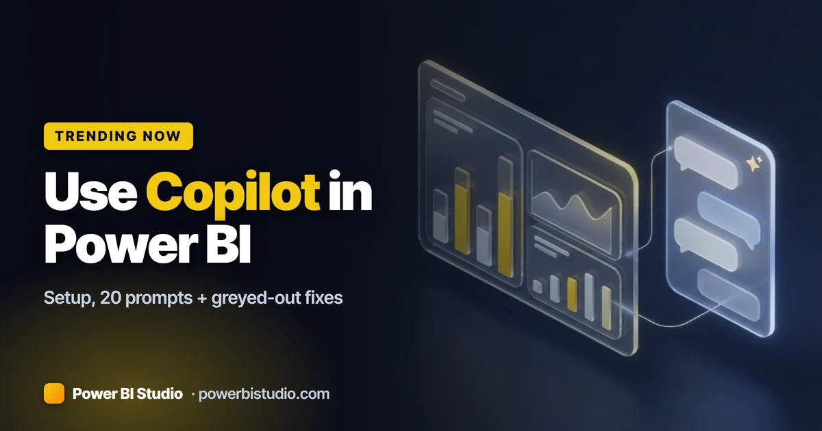 How to Use Copilot in Power BI (October 2026): Setup, 20 Prompts, Prep Data for AI and Fixes - Power BI theme tutorial featured image